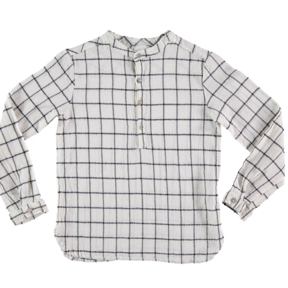 Buho  Ecru Paul Check Shirt Size 4